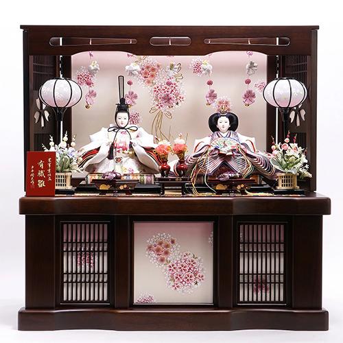 雛人形 ひな人形 お雛様 収納飾り 親王飾り コンパクト 贅沢な刺繍十二単仕立て雛人形のコンパクト収...