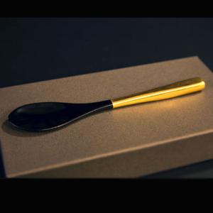 竹スプーン金箔（5本組）　漆塗り/木製/竹製