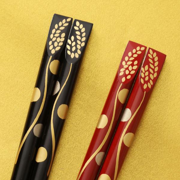 宮内庁御用達　漆器　山田平安堂　【夫婦箸】天削箸　豊穣