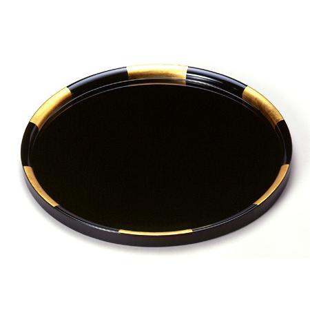 丸盆　金市松（大）　お盆/木製/漆器/黒