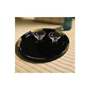 丸盆 金市松(小)　お盆/木製/漆器/黒