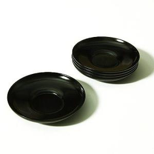 茶托　掻合　黒/朱（５枚組）　漆器/木製/コースター