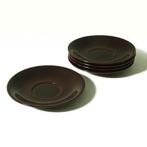 茶托　溜（５枚組）　漆器/木製/コースター
