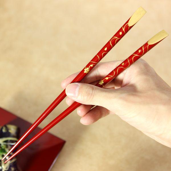 天削箸　春秋蒔絵　お箸/漆塗り/木製