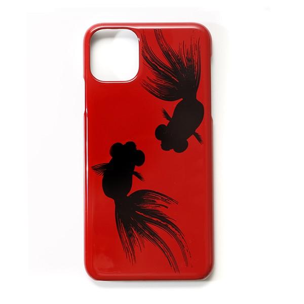iPhoneケース カバー（iPhone11Pro Max用） 金魚　本漆塗り/ 漆器　