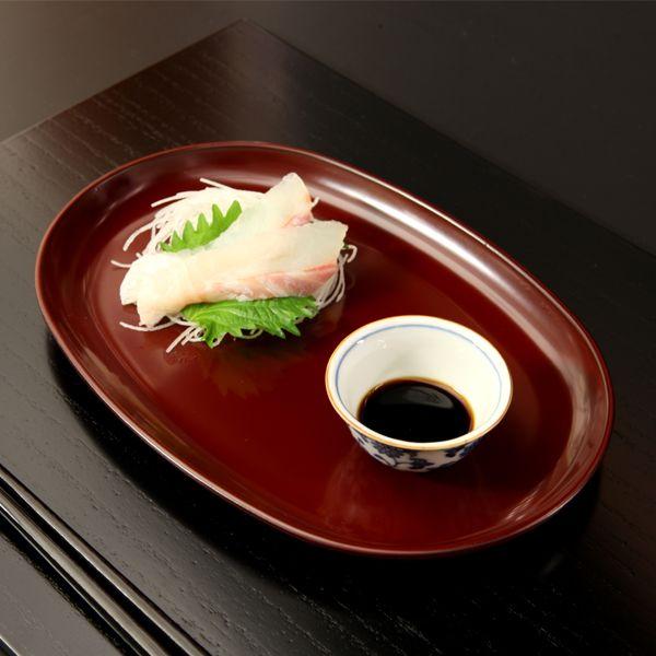 小判皿　古代朱（大）