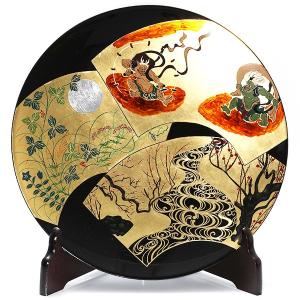 山田平安堂 飾皿 富士に松 法人ギフトに/漆器/インテリア/飾り皿