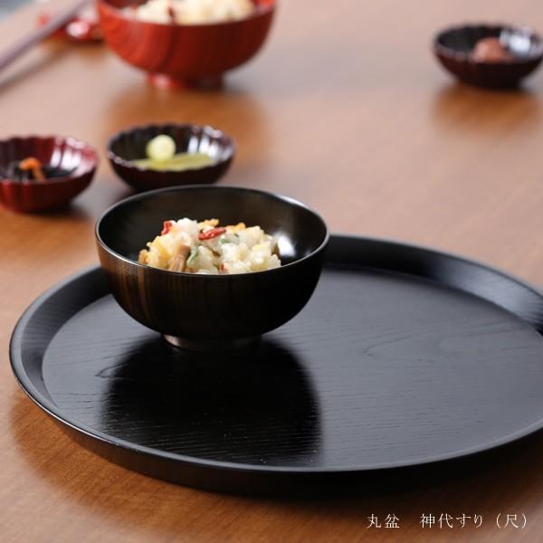丸盆　神代すり（尺） お盆/木製/漆塗り