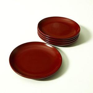 銘々皿　朱塗（5枚組）　菓子皿/漆塗り/漆器
