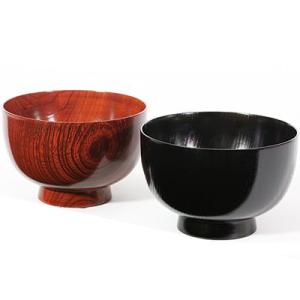 山田平安堂 漆器 雑煮椀 古代朱/黒 お椀/蓋付き/木製 : 漆器 山田平安