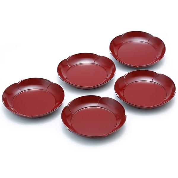 銘々皿 捻梅 （5枚組）　菓子皿/漆塗り/漆器