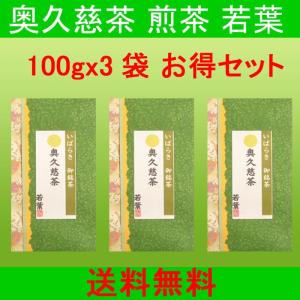 お茶 緑茶 奥久慈茶 茶葉 日本茶 煎茶 若葉 100gx3袋 300g お徳セット 大子銘茶 お茶の葉