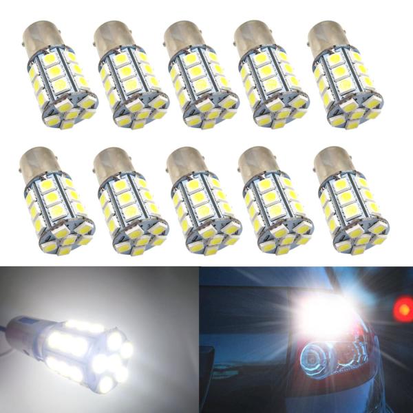 HooMoo 24V LED 車用 ホワイト S25シングル/G18 （1156 BA15s） トラ...