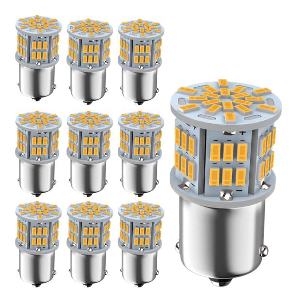 Autart 12V-24V S25 シングル球 アンバー ピン角180度 （P21W 1156 G...