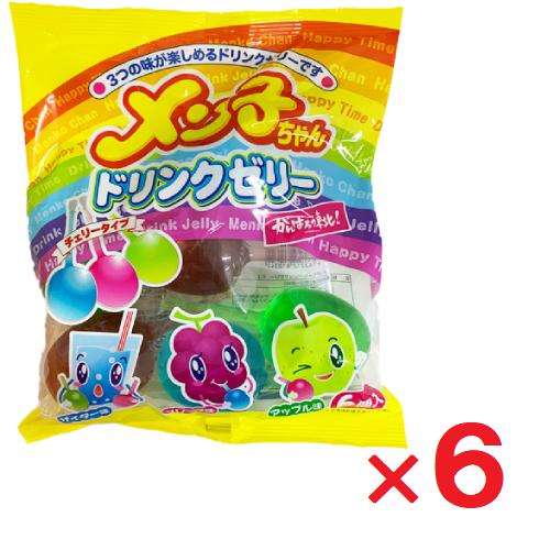 アキヤマ メン子ちゃん ドリンクゼリー 90g×6個入 ×6袋　駄菓子 子供会 景品