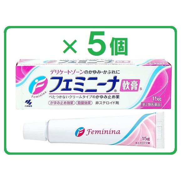 フェミニーナ軟膏S 15g  ×5個　第2類医薬品  ※セルフメディケーション税制対象商品