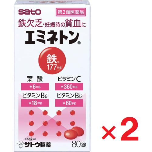 エミネトン 80錠 ×2個  第2類医薬品 貧血 鉄剤