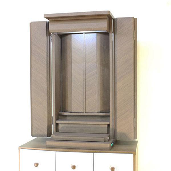 ラーソ・ウォールナット調 電動扉 上置き 創価学会 仏壇 特装御本尊様対応【送料＆設置無料】