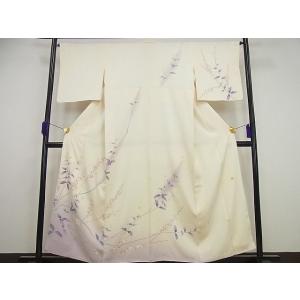 平和屋本店■極上　本加賀友禅作家　小田美知代　訪問着　くちなしの白い花　反端付き　逸品4s170