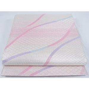 平和屋着物◎佐賀錦　六通柄袋帯　立涌吉祥文　銀糸　正絹　逸品　AAAI3448Abw