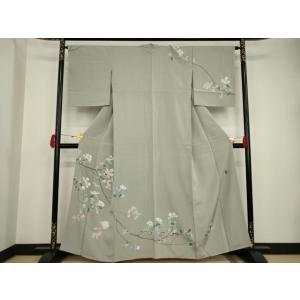 平和屋着物●京加賀糸目友禅作家　山崎巌　訪問着　枝花文　正絹　逸品　未使用　AAAT2260ck