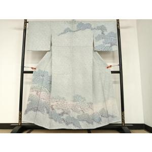 平和屋着物●訪問着　総絞り　松文　暈し染め　正絹　逸品　AABB6638np