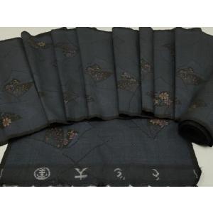 平和屋着物▼紬　反物　着尺　舞蝶文　花　正絹　逸品　未使用　AABC2731ay