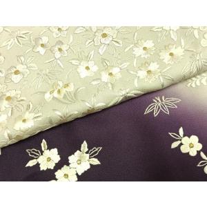 平和屋着物●訪問着 総刺繍 草花文 暈し染め ...の詳細画像4