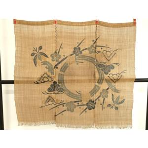 平和屋本店●和装小物　暖簾　のれん　間仕切り　藍　松竹梅　自然布　逸品　AABK4232ay