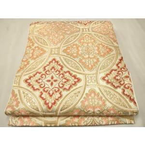 平和屋着物●西陣　川島織物　六通柄　本袋帯　七宝花文　金糸　正絹　逸品　未使用　CAAT0801hy