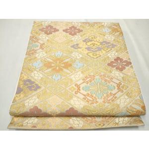 平和屋着物●西陣　川島織物　六通柄　本袋帯　菱花唐草文　金糸　正絹　逸品　CAAT8319hy