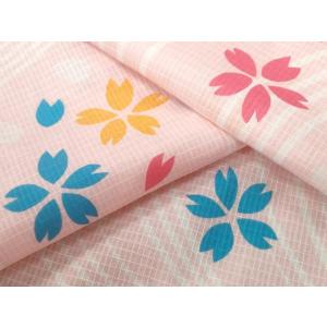 平和屋着物∴夏物　倖田來未　浴衣　綿紅梅　流水舞桜　綿　逸品　未使用　CAAW0812ng