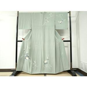 平和屋着物●人間国宝・羽田登喜男　訪問着　枝椿　正絹　逸品　CAAW7430yc