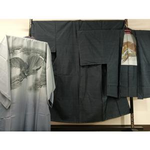 平和屋着物●男性　本場大島紬　アンサンブル　長襦袢セット　80亀甲　総詰め　正絹　逸品　未使用　CA...