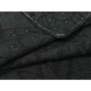 平和屋着物●結城紬　80亀甲　笹竹花文　正絹　逸品　未使用　CABC9855vp