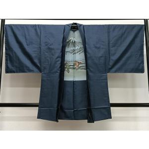 平和屋着物∞男性　長羽織　本場大島紬　80亀甲　総詰め　正絹　逸品　未使用　CABD4583ua