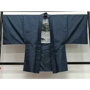 平和屋着物∞男性　羽織　本場大島紬　80亀甲　総詰め　正絹　逸品　CABD4646ua