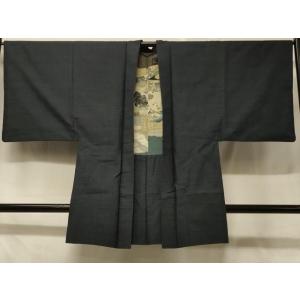 平和屋着物＃男性　本場大島紬　長羽織　80亀甲　総詰め　正絹　逸品　CABD7645in