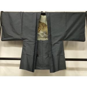 平和屋着物＃男性　本場大島紬　長羽織　80亀甲　総詰め　正絹　逸品　CABD7652in