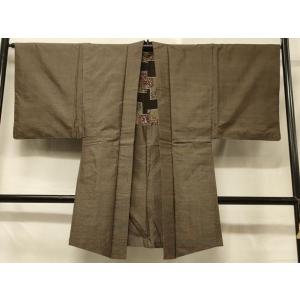 平和屋着物＃男性　本場大島紬　長羽織　80亀甲　総詰め　正絹　逸品　CABD7742in