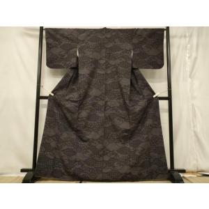 平和屋着物■上質な紬　80亀甲　遠山草花文　正絹　逸品　未使用　CABE5228in