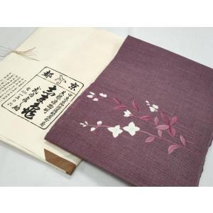 平和屋着物＊夏物　銀座　志ま亀　八寸名古屋帯　総刺繍　枝花文　たとう紙付き　正絹　逸品　CABI59...
