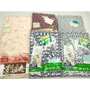 平和屋着物▼和装ナイトウェア　寝巻き・丹前下まとめて５点　男性　女性　ガウン　二重袷ガーゼ　浴衣地　入院着　逸品　未使用CABJ1215ju