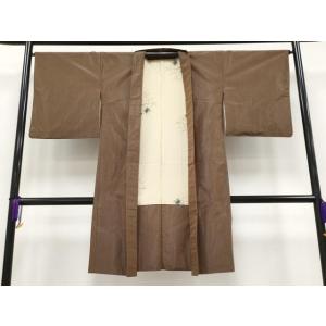 平和屋着物■極上　長羽織　ロング丈　紬　縞　羽裏：蜘蛛　逸品　CYAA2515s5