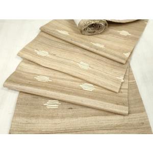 平和屋着物●インド・アッサム　野蚕糸　手織　ムガシルク　袋帯　帯反物　霞文　逸品　未使用　DAAS6...