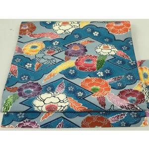 平和屋着物●全通柄　九寸名古屋帯　紅型　松皮菱菊文　正絹　逸品　未使用　DAAT7666ob