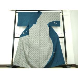 平和屋着物●ぜんまい紬　訪問着　絞り　花唐草文　正絹　逸品　DAAV6362ps