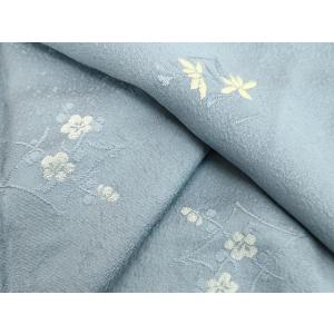 平和屋着物●本加賀友禅作家　柿本市郎　小紋　草花文　銀糸　正絹　逸品　未使用　DAAV8810tw