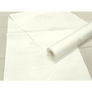 平和屋着物▼長襦袢　反物　着尺　舞花地紋　生成り色　洗える着物　未使用　DAAW2255zy