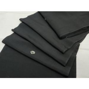 平和屋着物▼黒紋付　黒生地　解き反物　着尺　逸品　DAAW2328zy
